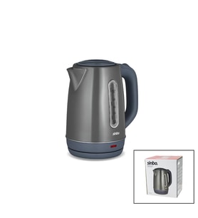 GRİ ÇELİK KETTLE SU ISITICISI KABLOSUZ KULLANIM 1.8LT 360 DERECE DÖNEBİLME OTOMATİK KAPANMA SK-8031 (5343)