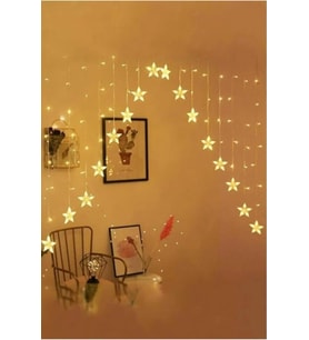 Sarkıt Yıldız Model Yılbaşı Dekoratif Led 16 Yıldız Model (Sarı)