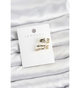 Gold Renk Zirkon Taşlı Pirinç Kıkırdak Küpe - Tj-Bkp11613