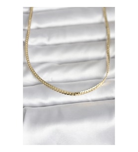 Mey İthalat® CM 14K Gold Renk Yassı Zincir Model 45 cm Kadın Kolye