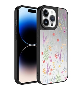 Apple iPhone 14 Pro Kılıf Aynalı Desenli Kamera Korumalı Parlak Zore Mirror Kılıf Dallar