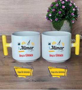Mimar Kupa Bardak T Sarı Kulplu Mimarlar Günü Hediyesi