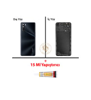 Oppo A91 Siyah Uyumlu Orta Kasa + B7000 Yapıştırıcı Full Kasa Kapak Gövde Housing