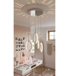 4'lü Modern Kelebekli Oval Avize