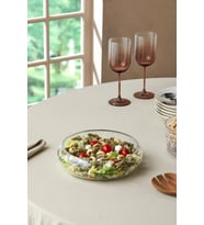Glamis Selen Concept Simge Model Küçük Boy El Yapımı Cam Salata Kasesi (Şeffaf)