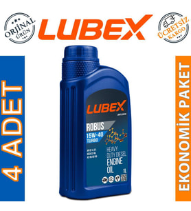 Lubex Robus Turbo 15W-40 1 Lt Mineral Motor Yağı (4 Adet)