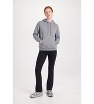 Kadın Kapüşonlu Cepli Gri Sweatshirt