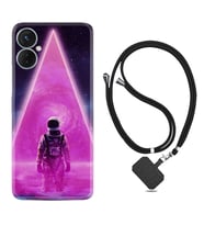 Tecno Spark 9T Kılıf Resimli Boyun Askılı İpli Desenli Silikon Series Astro Purple2 1907
