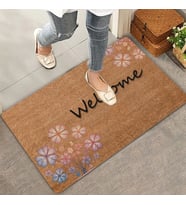 Valerine Life Verbena Hastata Mine Çiçeği Welcome Kapı Önü Paspası 45x70cm (Kahverengi)