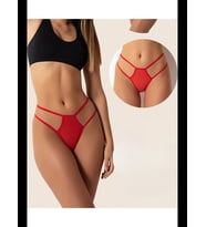 Fantezia Night Tegan Büyük Beden Fantazi Kırmızı TÜL Kadın STRİNG - Fantezi Tanga TG270037-B