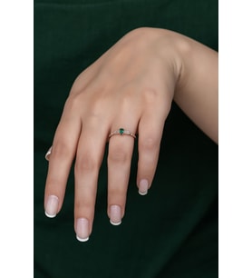 Gümüş Prenses Yüzük. Renkli Taşlı Ayarlanabilir Ölçü. Rose Gold Kaplama 925 Ayar Gümüş