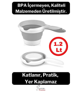 Pratik Premium Katlanır Sert Plastik Koçero Maşrapa Su Kovası Bulaşık Yıkama Leğeni 1200 ml