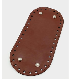 Angel Çanta Aksesuar Suni Deri Bordo Renk 25X12 cm Oval Çanta Tabanı (Gümüş Aparatlı)