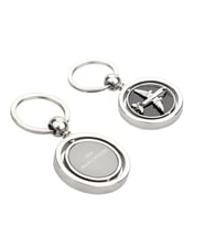 İsme Kişiye Özel Uçak Figürlü Dönebilen Metal Unisex Anahtarlık  (Gri)