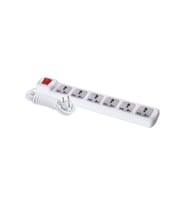 F307C 6'lı Anahtarlı Universal Grup Priz 5 Metre Uzun Kablolu Kontrollü Priz (Beyaz)