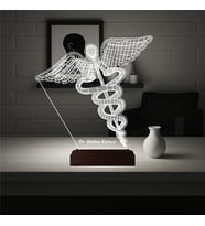 Luvivia Doktora Hediye Tıp Logo Kişiye Özel 3D Lamba - Masa Gece Lambası