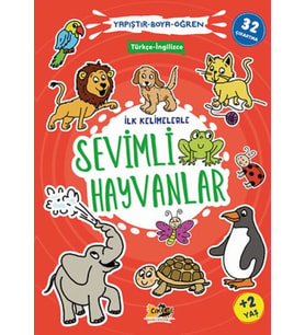 İlk Kelimelerle Sevimli Hayvanlar Yapıştır-Boya-Öğren