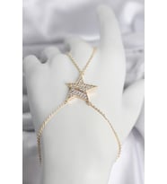 Pirinç Gold Renk Zirkon Taşlı Yıldız Model Kadın Şahmeran 5886 - SSSSSS8372-5858