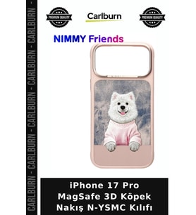 iPhone 17 Pro MagSafe 3D Köpek Nakış N-YSMC Kılıfı Günlük Kullanım Moda Tarz Cep Aksesuar