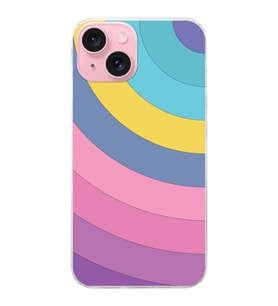 PrintiFy Apple iPhone 15 Plus Uyumlu Renk Cümbüşü B Tasarımlı Slim Fit Şeffaf Silikon Kılıf