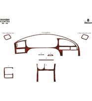 Meriç® Hyundai Elantra Ön Torpido Kaplama Maun 8 Parça 2000-2004 (Maun)