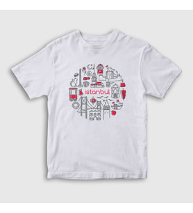 Presmono Unisex Çocuk Beyaz Tourist Travel İstanbul Türkiye Turkey T-Shirt 499648tt (Beyaz)