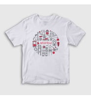 Presmono Unisex Çocuk Beyaz Tourist Travel İstanbul Türkiye Turkey T-Shirt 499648tt (Beyaz)