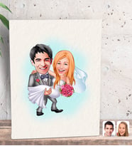 BK Gift Kişiye Özel Evleniyoruz Karikatürlü Dekoratif Mini Kanvas Tablo 15x20cm-7