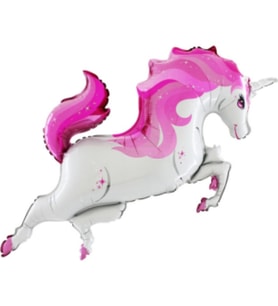 Pembe Renkli Unicorn Büyük Boy Folyo Balon 1 Adet