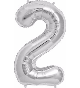 Pazariz  balon Rakam Balon Folyo Orta Boy 75 cm Gümüş 2
