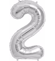 Pazariz  balon Rakam Balon Folyo Orta Boy 75 cm Gümüş 2