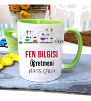 Fen Bilgisi Öğretmenine Özel Öğretmenler Günü Hediyesi Kişiye Özel Kupa Bardak