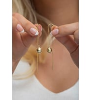 925 Ayar Gümüş Minik Gold Toplu Zincir Küpe