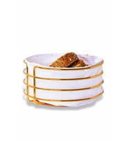 Ekmeklik Ekmek Sepeti Beyaz Kumaş Gold Sepet Çok Amaçlı Metal Kutu Lüx  Sepet 