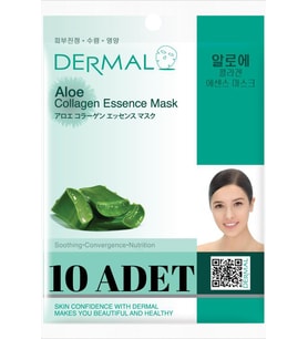 DERMAL Yatıştırıcı ve Nemlendirici Aloe Özlü Kolajen Maske X10 Adet