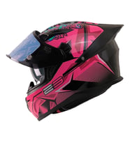 Motosiklet Kask Ece 22.R06 Double Vizörlü Full Face Motor Kaskı Beast Pink