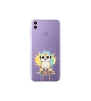 Honor 8C ile Uyumlu Splash Mirket Tasarımlı Şeffaf Silikon Kılıf