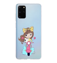 Samsung Galaxy S20 Plus Kapak Vespagirl Tasarımlı Şeffaf Silikon Kılıf
