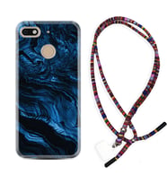 General Mobile GM8 Go GM9 GM20 Pro Plus Kılıf Boyun Asklı Rasta Silikon Blue MArble 1379