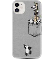 Apple iPhone 13 Kılıf Silikon Desen Özel Seri Pandalar 1798