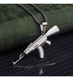 Ak 47 Erkek Kolye Çelik Takı Aksesuar K24 T5