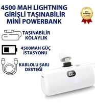 4500 mAh LİGHTNİNG Girişli Taşınabilir Mini Taşınabilir Hızlı Şarj Taşınabilir Şarj Cihazı