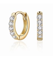 Heppii Çelik Taşlı Minik Halka Küpe Rose Gold Renk (Çok Renkli)