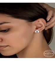 Swarovski Crystal Taşlı Gümüş Çivili Kadın Küpe