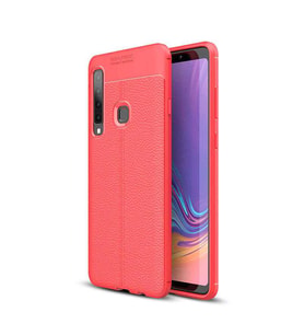 Samsung Galaxy A9 2018 Kılıf Deri Tarzı Niss Silikon Case (Kırmızı)