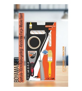 Boyama Seti - Spatula-10cm Rulo +yedeği -Kestirme Fırça-Maskeleme bant
