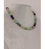 Florit Taşı Faset Kesim Kolye 8mm (Sabit Klipsli)