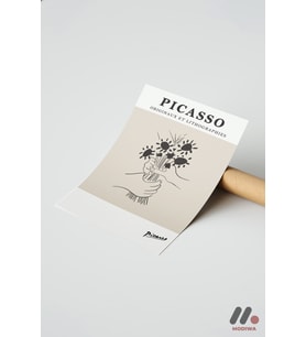 Picasso Çiçek Litografi, Çerçevesiz Yüksek Kalite Duvar Afişi - Modern Ev Dekorasyonu