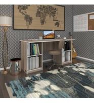 Kenzlife ofis masası masi oka crd 75*160*80 raflı dolap çiftli bilgisayar çalışma masası (Karışık)
