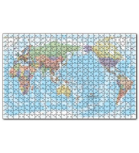 Cakapuzzle Modern ve Güncel Dünya Haritası Puzzle Yapboz MDF (Ahşap) (120 Parça)